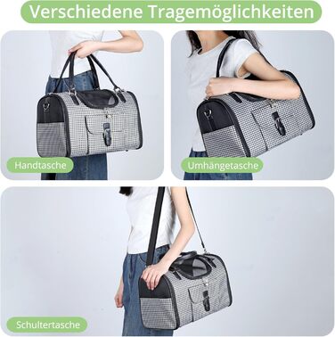 Транспортна сумка для собак та котів, переноска для тварин, дихаюча, з плечовим ременем та кишенями, до 5 кг (40x26x20 см)