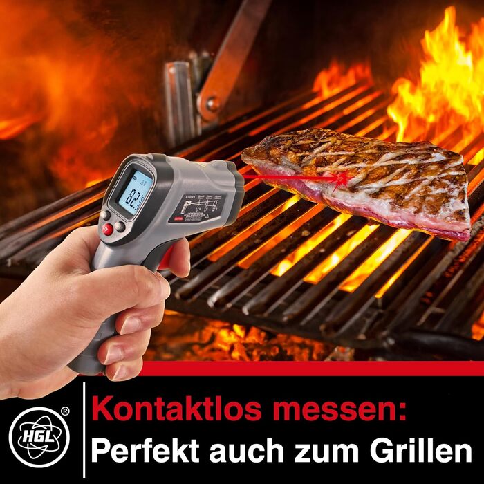 Інфрачервоний термометр HGL-205 з лазером -50°C…600°C для вимірювання температури поверхонь