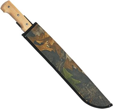 Tramontina Machete 18 Inch Full-Tang Carbon Steel Blade with Wooden Handle and Nylon Belt Sheath