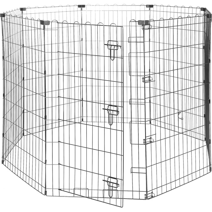 Amazon Basics Collapsible Dog Playpen - Metal, 152.4 x 152.4 x 107cm - Black