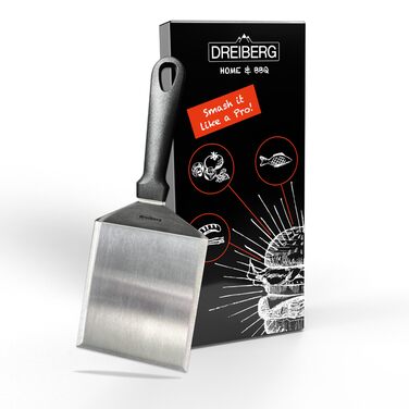 Набір для приготування бургерів DREIBERG® з нержавіючої сталі (9 предметів): лопатка, прес, розсипач спецій, дзвоники для плавлення сиру, рецепти, папір для випікання