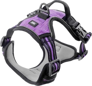 Шлейка для собак середніх порід Ferplast, 2 карабіни для контролю, шлейка від тяги, регульована, світловідбиваюча та дихаюча, ідеальна для тренувань, M, Бежевий (Purple, SMALL)