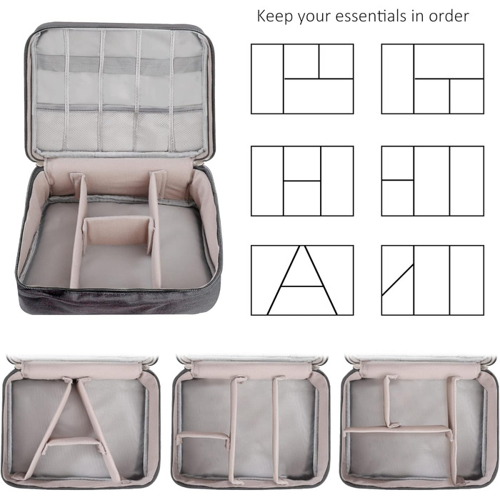 Водонепроникна сумка-органайзер QIMEI-SHOP для кабелів та аксесуарів: SD-картки, флешки, Power Bank (сіра)