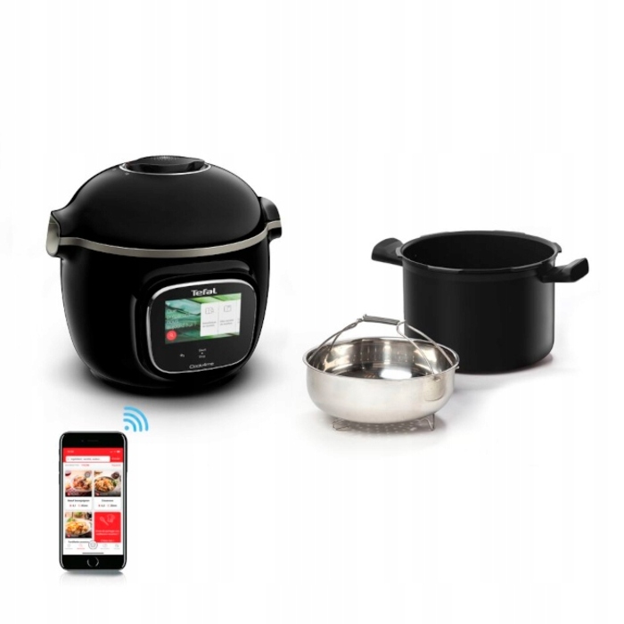 Мультиварка-скороварка Tefal Cook4me Touch CY912, 6 л, Wi-Fi, 13 функцій, чорна