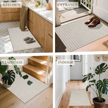 Килимок для дому, антиковзаюча підлога, килимок для входу, 60x90 см, золотий