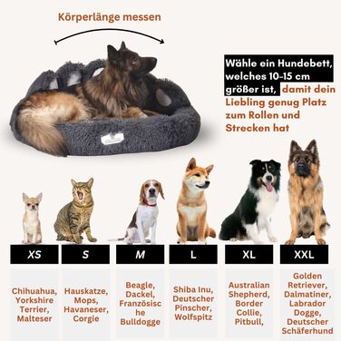 Кругле ліжко для собак та котів Pfoten&nasen® Wolke 7 - м'яке, знімний чохол, 75 см (Сірий/Білий)