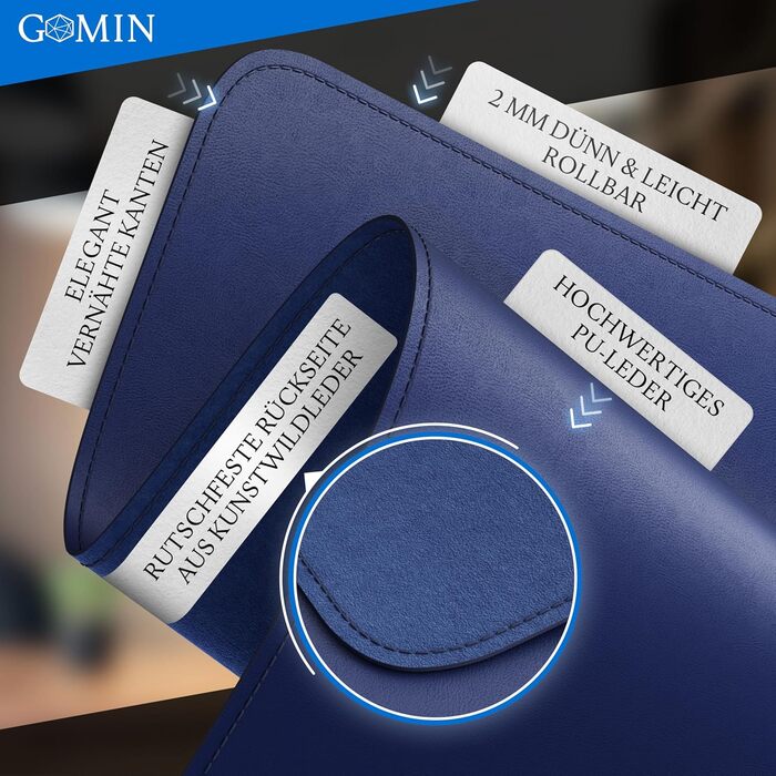 Килимок для столу GOMIN - PU шкіра, вологостійкий, протиковзкий, XXL (60x35 см)