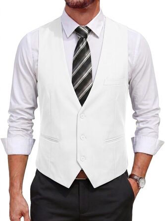 Чоловічий костюм COOFANDY Slim Fit: формальний та повсякденний, білий, розмір 4XL