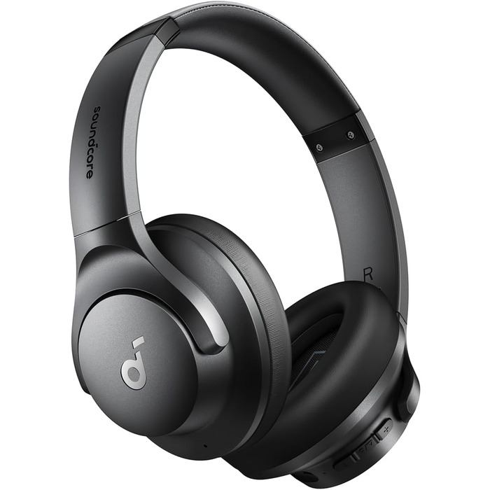 Бездротові Bluetooth-навушники Soundcore by Anker Q20i з гібридним активним шумозаглушенням (ANC), Hi-Res Audio, 40 годин роботи, керування через додаток, чорні (Відновлені)