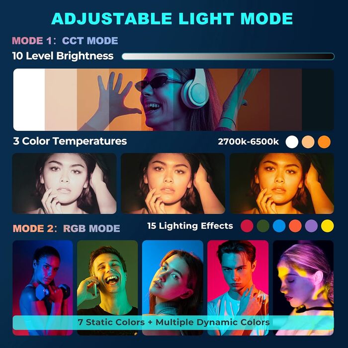 Кільцеве світло UBeesize 12 дюймів RGB з штативом 170 см та пультом, 3 кольори та 35 RGB ефектів, регулювання яскравості. Ідеально для селфі, трансляцій, макіяжу, Tik Tok, YouTube