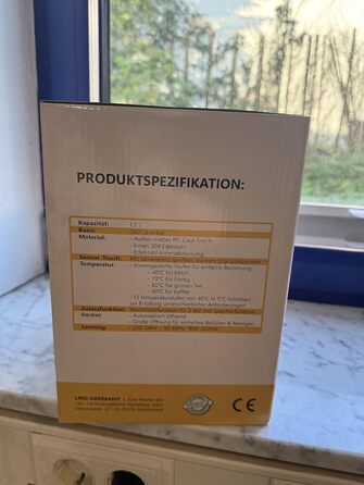 Електричний чайник з регулюванням температури 1.7л, 2200W, чорний, з дерев'яною обробкою