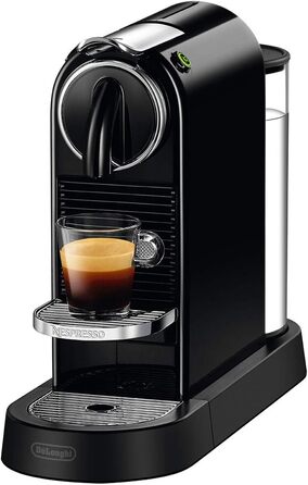 Кавомашина капсульна Nespresso De'Longhi EN167.B Citiz, 1260 Вт, 1 л, чорна, програмовані налаштування, 16 капсул у комплекті