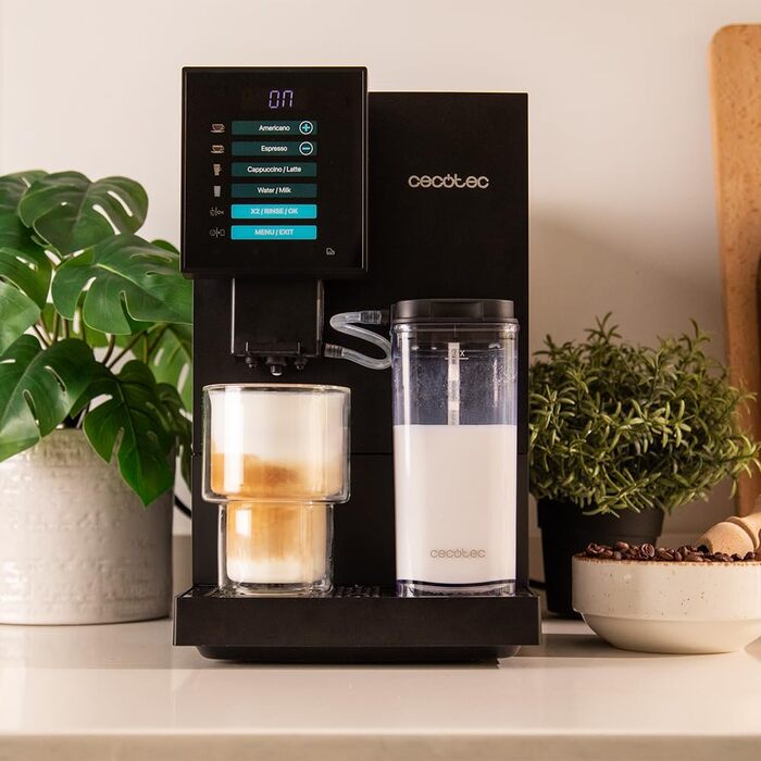 Кавомашина Cecotec Cremmaet Compactccino 1350 Вт, 19 бар, з автоматичним очищенням, вбудованим млином і Thermoblock, чорна