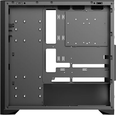 Ігровий корпус Itek Woody Gaming Tower ATX, 3x14см вентилятори, USB 3.0, Type-C, дерев'яна передня панель, загартоване скло, чорний