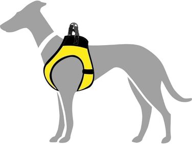 Шлейка для собак HUNTER HILO COMFORT BVB, жовта, з 3D-сіткою, світловідбиваюча, XS-S, обхват 40-46 см