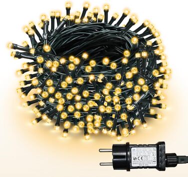 Льодогенератор WISD 23м, 200 LED, теплий білий, 12 режимів, таймер, для прикраси ялинки, балкона, кімнати, саду