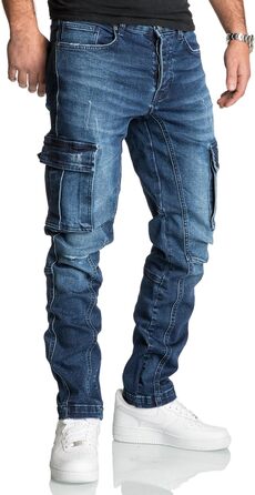 Чоловічі джинси Cargo Regular Slim Denim R7977 Dunkelblau (34W/30L) - зручні та стильні