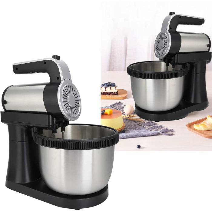 Stand Mixer, 2-in-1 1000W 5-Speed Tilt-Head Electric Hand Mixer with 4-Liter Stainless Steel Bowl, Dough Hooks, Whisk, and Beaters, Multifunctional Household Kitchen Mixer for Everyday Use