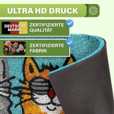 Килимок для домівок з кокосового волокна, 40x60 см - вологостійкий, міцний, для дому та вулиці (Welcome Cats)