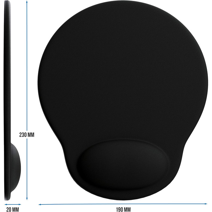 Кисетковий Mousepad CSL з гелевою підкладкою для зап'ястя - чорний (круглий)