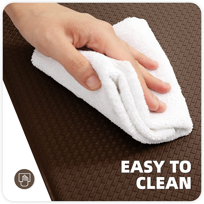 Color G Kitchen Runners, 2 Pieces, Washable Non-Slip Kitchen Rug, Kitchen Mat with Oil-Proof and Waterproof, Rubber Backed Kitchen Mat for Dining Room, Kitchen, Runner Hallway (44x75CM + 44x150CM, Brown)