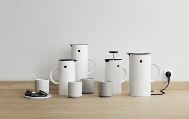 Термос Stelton EM77 - 1 літр, білий. Зберігає тепло та холод, з скляною вставкою, магнітний замок, для чаю та кави, вінтажний дизайн