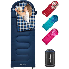 KingCamp Kids Sleeping Bag - Winter Warmth & 3-4 Season Comfort for Camping & Trekking - 170x70cm, 7°C Rating