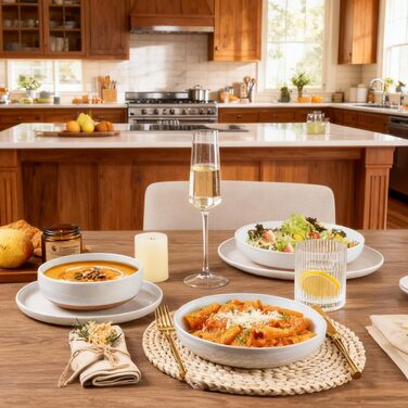 Набір керамічного посуду AmorArc для 4 осіб (12 предметів) - ручна робота, рожевий, ADW083 (Білий/Розкішний сад)