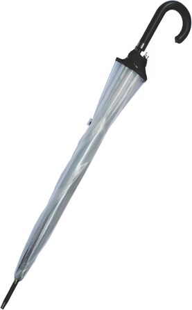 COLLAR AND CUFFS London Transparent Auto Open Windproof Umbrella - Fiberglass Reinforced Stock Umbrella for Men & Women - Black Trim - Non-Slip Grip
