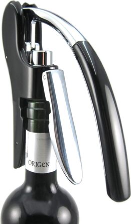 Професійний штопор Best Utensils з цинкового сплаву, з важелем, фольгорізом, відкривачкою, дизайн восьминіг/кролик, чорний
