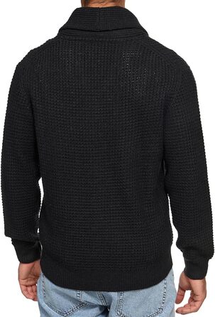 Кардиган чоловічий Indicode INBrandox з коміром-шарфом та ґудзиками | Дріб'язковий кардиган для чоловіків (XL, Чорний)