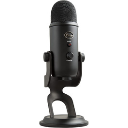Мікрофон Blue Yeti USB - професійний для запису, стрімінгу, подкастингу, геймінгу та вокалу. Підтримка Plug & Play для PC та Mac. Чорний колір