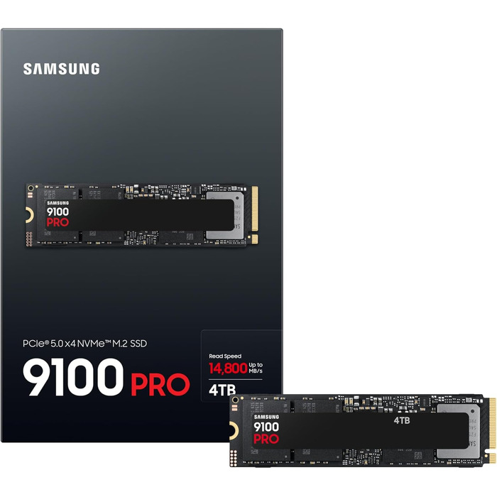 SSD Samsung 9100 PRO 4TB PCIe 5.0 M.2 NVMe - для геймінгу, редагування відео та AI