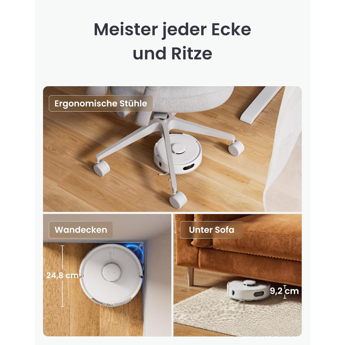 Робот-пилосос SwitchBot K11+ з мокрою прибиранням, 6000Pa, самостійна очистка контейнера, LDS-картування, 3.6 дюйми, сумісний з Apple Home, Alexa, Google Home та Matter, бежевий