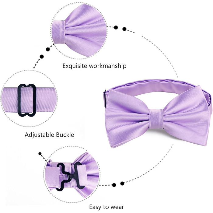 Alizeal Комплект краватка-метелик, кишеньковий хустинка та запонки для чоловіків (Бордовий)