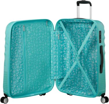 Чемодан American Tourister Wavebreaker Disney FL Spinner L, 77 см, 96 л, коліщата, матова поверхня, Disney Stitch Flower