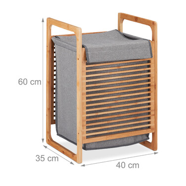 Relaxdays Laundry Basket Bamboo with Lid