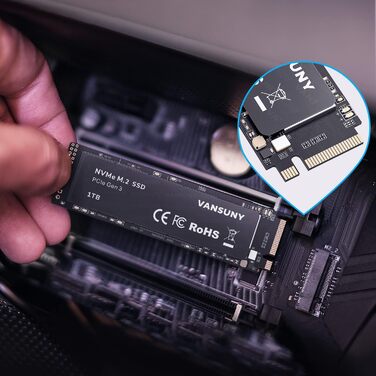 SSD Vansuny 1TB M.2 NVMe Gen3x4 PCIe TLC – Швидкий SSD для ігрового ПК