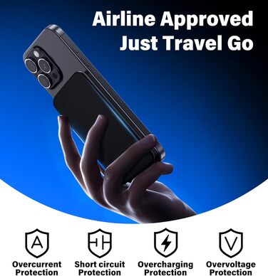 Power Bank MagSafe 5000mAh з підтримкою PD 20W та QC 3.0 - Білий/Чорний. Швидка зарядка, USB-C, для iPhone 17/16/15/14/13