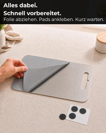 Обрізна дошка зі сталі нержавіючої 30x21 см, Made in Germany, гігієнічна поверхня, протиковзаюча з силіконовими ніжками