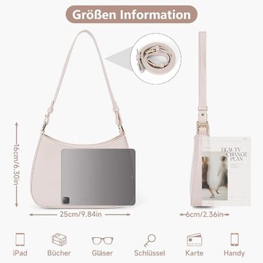 Сумка жіноча TIAASTAP Hobo бежева: маленька сумка через плече, стильна PU шкіра, Y2K, для дівчат-підлітків