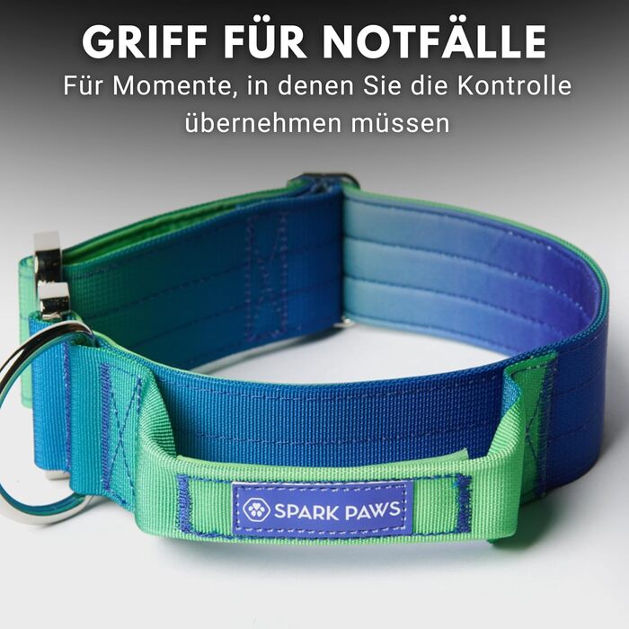 Spark Paws Tactical Dog Collar – Robust, Premium Quality, Thick and Durable for Large and Medium-Sized Dogs - Lime Wave - M, 5cm