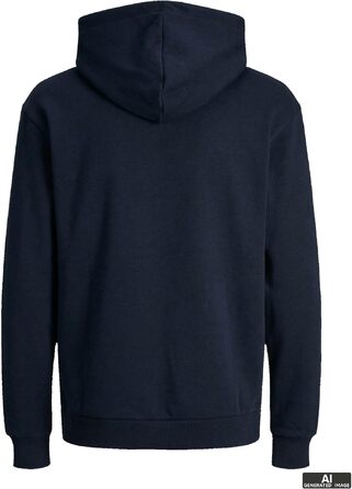 Чоловічий худі Jack & Jones однотонний з капюшоном, колір Navy Blazer