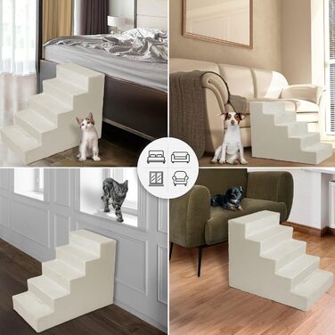 Сходинка для собак Mg Design - дерев'яна, з міцним каркасом, для диванів та ліжок, 40x45x5 см / 71x40.5x56 см