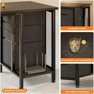 Комп'ютерний стіл Coleshome з 6 висувними ящиками, 160x52 см, з полицями для дому та офісу (чорний)