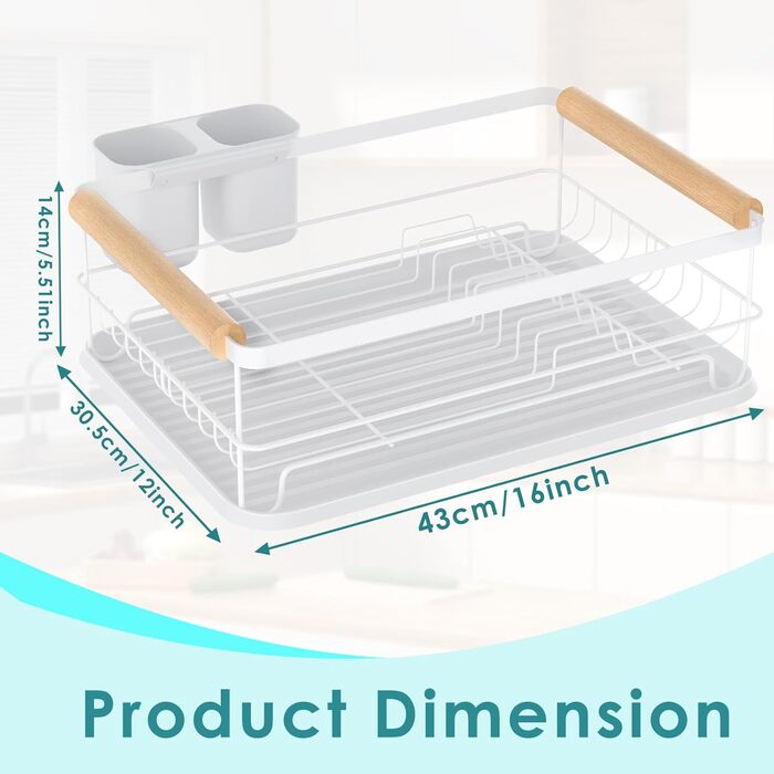 Dish Drying Rack, Dish Basket, Dish Drying Rack, Dish Drainer, Dish Drying Rack for Kitchen Counter Sink Organizer (White)