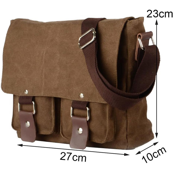 Сумка Neuleben для камери на плечі, вінтажний стиль, зелений/коричневий канвас