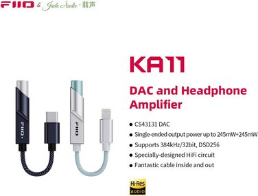 FiiO KA11 - USB DAC та підсилювач для навушників (Чорний)