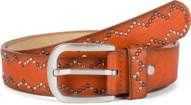 Жіночий ремінь StyleBreaker з пряжками, однотонний, з маленькими пряжками у вигляді зубчиків, регульований, синтетика, колір: іржавий