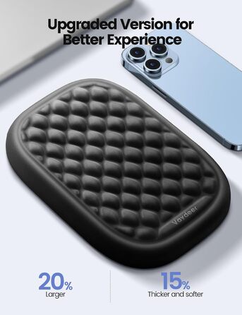 Підставка для зап'ястя VAYDEER під клавіатуру з підлокітником з Memory Foam - для комфортної роботи за комп'ютером (Світло-сіра, 1 шт.)
